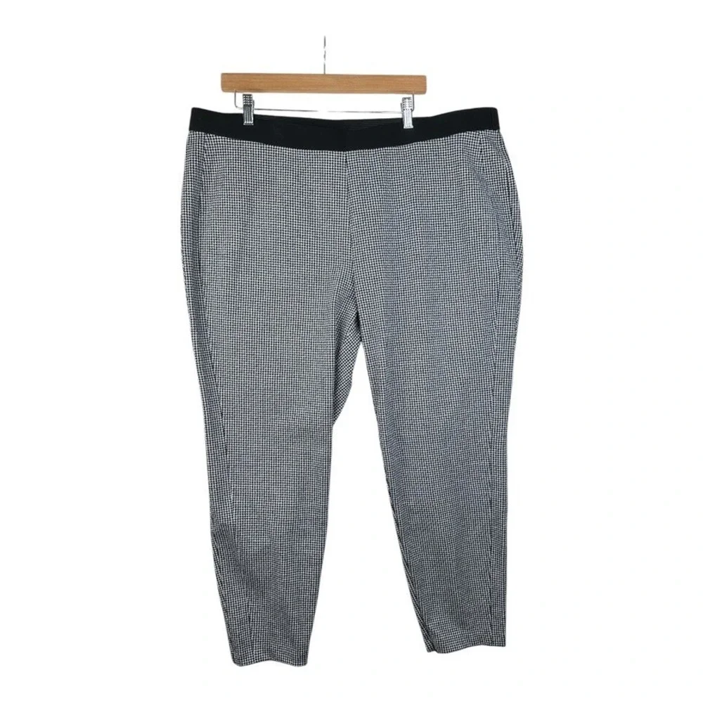Talbots Women's Black White Houndstooth Soho Ankle Pants size 22W